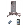 MARSİLYAN™- iPhone 12 Pro Kılıf Eksen Özel Seri - Siyah 34D Hayalet Izgaralı Cam + Metal Kamera Lens Koruma Cam - MI