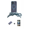 MARSİLYAN™- iPhone 12 Pro Kılıf Eksen Özel Seri - Siyah 34D Hayalet Izgaralı Cam + Metal Kamera Lens Koruma Cam - GD