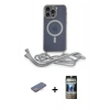 MARSİLYAN™- iPhone 12 Pro Kılıf Eksen Özel Seri - Siyah 34D Hayalet Izgaralı Cam + Renkli Kamera Lens Koruma Cam - PE