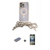 MARSİLYAN™- iPhone 12 Pro Kılıf Eksen Özel Seri - Siyah 34D Hayalet Izgaralı Cam + Renkli Kamera Lens Koruma Cam - PE