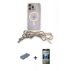 MARSİLYAN™- iPhone 12 Pro Kılıf Eksen Özel Seri - Siyah 34D Hayalet Izgaralı Cam + Renkli Kamera Lens Koruma Cam - YL