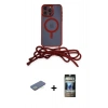 MARSİLYAN™- iPhone 12 Pro Kılıf Eksen Özel Seri - Siyah 34D Hayalet Izgaralı Cam + Renkli Kamera Lens Koruma Cam - YL