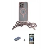 MARSİLYAN™- iPhone 12 Pro Kılıf Eksen Özel Seri - Siyah 34D Hayalet Izgaralı Cam + Renkli Kamera Lens Koruma Cam - YL