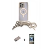MARSİLYAN™- iPhone 12 Pro Kılıf Eksen Özel Seri - Siyah 34D Hayalet Izgaralı Cam + Shine Kamera Lens Koruma Cam - SABE