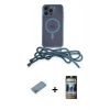 MARSİLYAN™- iPhone 12 Pro Kılıf Eksen Özel Seri - Siyah 34D Hayalet Izgaralı Cam + Shine Kamera Lens Koruma Cam - GS
