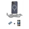 MARSİLYAN™- iPhone 12 Pro Kılıf Eksen Özel Seri - Siyah 34D Hayalet Izgaralı Cam + Shine Kamera Lens Koruma Cam - GS