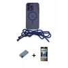 MARSİLYAN™- iPhone 12 Pro Kılıf Eksen Özel Seri - Siyah 34D Hayalet Izgaralı Cam + Shine Kamera Lens Koruma Cam - SH