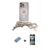 MARSİLYAN™- iPhone 12 Pro Kılıf Eksen Özel Seri - Siyah 34D Hayalet Izgaralı Cam + Shine Kamera Lens Koruma Cam - GS