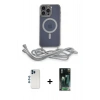 MARSİLYAN™- iPhone 12 Pro Kılıf Eksen Özel Seri - Siyah 360 Mat Full Body Arka Koruyucu + Shine Kamera Lens - MI