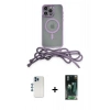 MARSİLYAN™- iPhone 12 Pro Kılıf Eksen Özel Seri - Siyah 360 Mat Full Body Arka Koruyucu + Shine Kamera Lens - MI