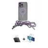 MARSİLYAN™- iPhone 12 Pro Kılıf Eksen Özel Seri - Siyah 3D Antistatik Cam Ekran Koruyucu + Kamera Lens Koruma Cam - SF