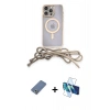 MARSİLYAN™- iPhone 12 Pro Kılıf Eksen Özel Seri - Siyah 3D Antistatik Cam Ekran Koruyucu + Metal Kamera Lens Koruma Cam - AKYL