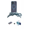 MARSİLYAN™- iPhone 12 Pro Kılıf Eksen Özel Seri - Siyah 3D Antistatik Cam Ekran Koruyucu + Renkli Kamera Lens Koruma Cam - TU