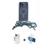MARSİLYAN™- iPhone 12 Pro Kılıf Eksen Özel Seri - Siyah 3D Antistatik Cam Ekran Koruyucu + Shine Kamera Lens - GD