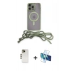 MARSİLYAN™- iPhone 12 Pro Kılıf Eksen Özel Seri - Siyah 3D Antistatik Cam Ekran Koruyucu + Shine Kamera Lens - GD