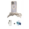 MARSİLYAN™- iPhone 12 Pro Kılıf Eksen Özel Seri - Siyah 3D Antistatik Cam Ekran Koruyucu + Shine Kamera Lens - GD