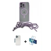 MARSİLYAN™- iPhone 12 Pro Kılıf Eksen Özel Seri - Siyah 3D Antistatik Cam Ekran Koruyucu + Shine Kamera Lens - MI