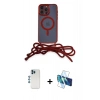 MARSİLYAN™- iPhone 12 Pro Kılıf Eksen Özel Seri - Siyah 3D Antistatik Cam Ekran Koruyucu + Shine Kamera Lens - MI