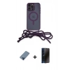 MARSİLYAN™- iPhone 12 Pro Kılıf Eksen Özel Seri - Siyah 3D Antistatik Hayalet Cam Ekran Koruyucu + Metal Kamera Lens Koruma Cam - MI