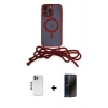 MARSİLYAN™- iPhone 12 Pro Kılıf Eksen Özel Seri - Siyah 3D Antistatik Hayalet Cam Ekran Koruyucu + Shine Kamera Lens - MI