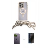 MARSİLYAN™- iPhone 12 Pro Kılıf Eksen Özel Seri - Siyah 3D Antistatik Hayalet Cam Ekran Koruyucu + Neon Fosforlu Kamera Lens - YL