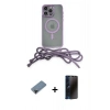 MARSİLYAN™- iPhone 12 Pro Kılıf Eksen Özel Seri - Siyah 3D Antistatik Hayalet Cam Ekran Koruyucu + Shine Kamera Lens Koruma Cam - SH