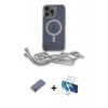 MARSİLYAN™- iPhone 12 Pro Kılıf Eksen Özel Seri - Siyah 3D Antistatik Seramik Nano Ekran Koruyucu + Metal Kamera Lens Koruma Cam - GD