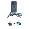 MARSİLYAN™- iPhone 12 Pro Kılıf Eksen Özel Seri - Siyah 3D Antistatik Seramik Nano Ekran Koruyucu + Kamera Lens Koruma Cam - SF