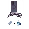 MARSİLYAN™- iPhone 12 Pro Kılıf Eksen Özel Seri - Siyah 3D Antistatik Seramik Nano Ekran Koruyucu + Metal Kamera Lens Koruma Cam - KUYL