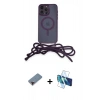 MARSİLYAN™- iPhone 12 Pro Kılıf Eksen Özel Seri - Siyah 3D Antistatik Seramik Nano Ekran Koruyucu + Metal Kamera Lens Koruma Cam - KI