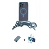 MARSİLYAN™- iPhone 12 Pro Kılıf Eksen Özel Seri - Siyah 3D Antistatik Seramik Nano Ekran Koruyucu + Metal Kamera Lens Koruma Cam - MI