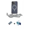 MARSİLYAN™- iPhone 12 Pro Kılıf Eksen Özel Seri - Siyah 3D Antistatik Seramik Nano Ekran Koruyucu + Metal Kamera Lens Koruma Cam - KI
