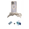 MARSİLYAN™- iPhone 12 Pro Kılıf Eksen Özel Seri - Siyah 3D Antistatik Seramik Nano Ekran Koruyucu + Shine Kamera Lens Koruma Cam - GI