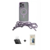 MARSİLYAN™- iPhone 12 Pro Kılıf Eksen Özel Seri - Siyah 6D Mat Seramik Hayalet Nano Ekran Koruyucu + Kamera Lens Koruma Cam - SF