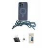MARSİLYAN™- iPhone 12 Pro Kılıf Eksen Özel Seri - Siyah 6D Mat Seramik Hayalet Nano Ekran Koruyucu + Kamera Lens Koruma Cam - SF