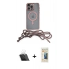 MARSİLYAN™- iPhone 12 Pro Kılıf Eksen Özel Seri - Siyah 6D Mat Seramik Hayalet Nano Ekran Koruyucu + Kamera Lens Koruma Cam - SF