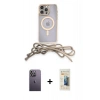 MARSİLYAN™- iPhone 12 Pro Kılıf Eksen Özel Seri - Siyah 6D Mat Seramik Hayalet Nano Ekran Koruyucu + Neon Fosforlu Kamera Lens - BZ
