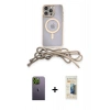 MARSİLYAN™- iPhone 12 Pro Kılıf Eksen Özel Seri - Siyah 6D Mat Seramik Hayalet Nano Ekran Koruyucu + Neon Fosforlu Kamera Lens - YL
