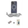 MARSİLYAN™- iPhone 12 Pro Kılıf Eksen Özel Seri - Siyah 6D Mat Seramik Hayalet Nano Ekran Koruyucu + Sierra Blue Shine Kamera Lens Koruma Cam