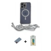 MARSİLYAN™- iPhone 12 Pro Kılıf Eksen Özel Seri - Siyah Polymer Nano Ekran Koruyucu + Metal Kamera Lens Koruma Cam - KI