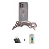 MARSİLYAN™- iPhone 12 Pro Kılıf Eksen Özel Seri - Siyah Polymer Nano Ekran Koruyucu + Kamera Lens Koruma Cam - SF