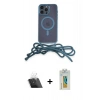 MARSİLYAN™- iPhone 12 Pro Kılıf Eksen Özel Seri - Siyah Polymer Nano Ekran Koruyucu + Kamera Lens Koruma Cam - SF