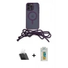 MARSİLYAN™- iPhone 12 Pro Kılıf Eksen Özel Seri - Siyah Polymer Nano Ekran Koruyucu + Kamera Lens Koruma Cam - SF