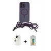MARSİLYAN™- iPhone 12 Pro Kılıf Eksen Özel Seri - Siyah Polymer Nano Ekran Koruyucu + Shine Kamera Lens - GD