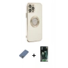 MARSİLYAN™- iPhone 12 Pro Kılıf İz Form Serisi - Şeffaf 360 Full Body Arka Koruyucu + Metal Kamera Lens Koruma Cam - AKYL