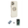 MARSİLYAN™- iPhone 12 Pro Kılıf İz Form Serisi - Şeffaf 360 Full Body Arka Koruyucu + Metal Kamera Lens Koruma Cam - MI