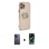 MARSİLYAN™- iPhone 12 Pro Kılıf İz Form Serisi - Şeffaf 360 Full Body Arka Koruyucu + Neon Fosforlu Kamera Lens - MI