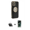 MARSİLYAN™- iPhone 12 Pro Kılıf İz Form Serisi - Şeffaf 360 Full Body Arka Koruyucu + Kamera Lens Koruma Cam - SF