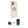 MARSİLYAN™- iPhone 12 Pro Kılıf İz Form Serisi - Şeffaf 360 Full Body Arka Koruyucu + Kamera Lens Koruma Cam - SF