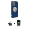 MARSİLYAN™- iPhone 12 Pro Kılıf İz Form Serisi - Şeffaf 360 Full Body Arka Koruyucu + Kamera Lens Koruma Cam - SF